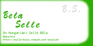 bela selle business card